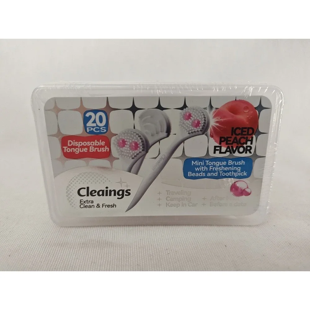 Cleaings® Mini Brushes-Disposable Toothbrushes with Toothpaste‎ Iced Peach